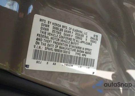 2003 Honda Odyssey Ex from USA, damaged, VIN 5FNRL18693B132810